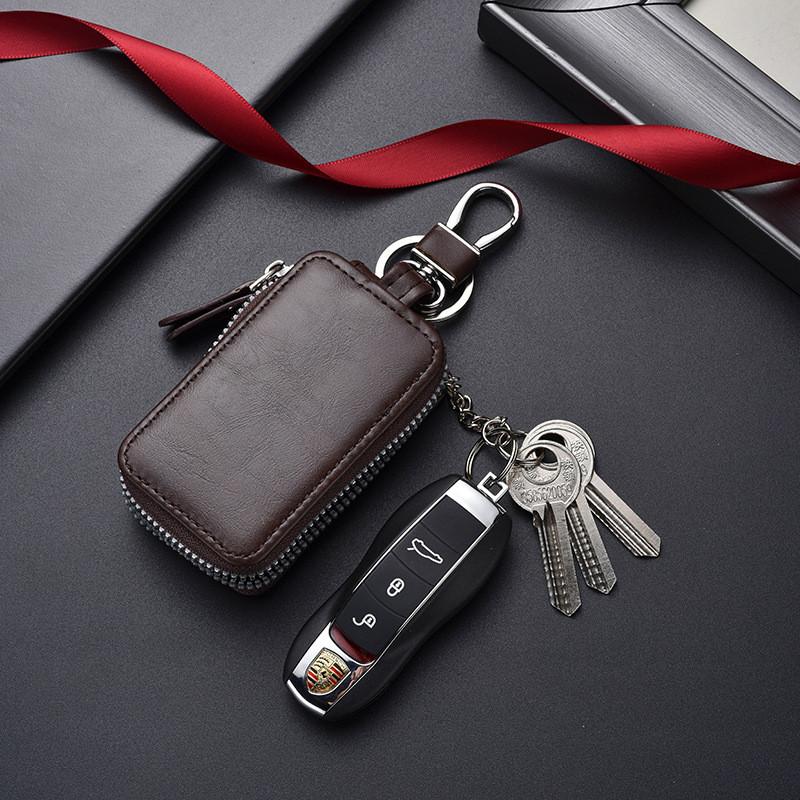 Leder Schlüsselhalter für Männer Frauen Vintage Auto Schlüsselbrieftasche Mit Kartenfach Für den Täglichen Gebrauch