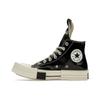 Rick Owens x Converse TURBODRK Chuck 70 High Black Lacquer Unisex Sneakers Egret Bone-White A01291C