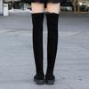 Autumn Winter Black Elegant Middle Heel Thigh High Boots for Women  New Elastic Round Toe Above Over The Knee Shoes Woman