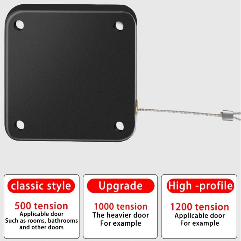 No Punching Automatic Door Closer Pull Cord Door Closers Adjustable Surface Door Stop Bracket Type Automatic Door Closer