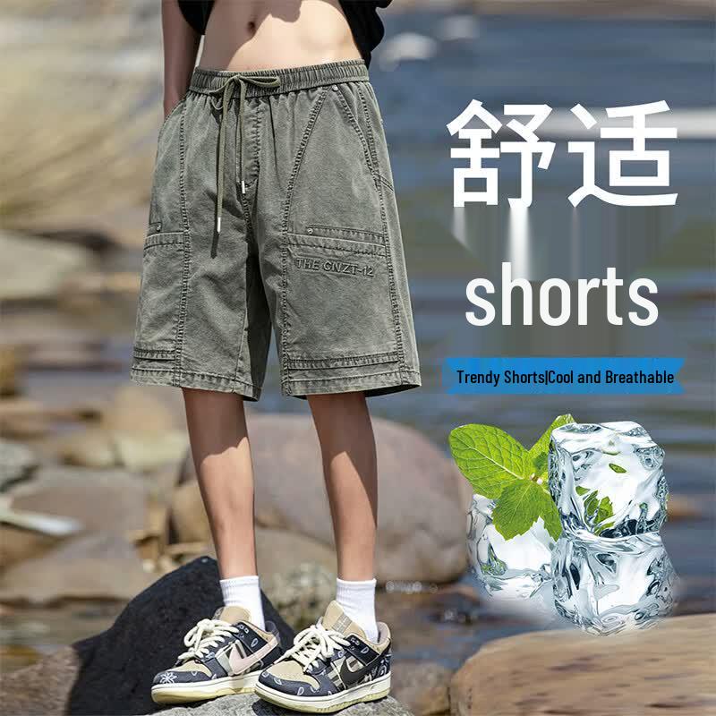 MEDE Men s Vintage Washed Loose Denim Shorts M