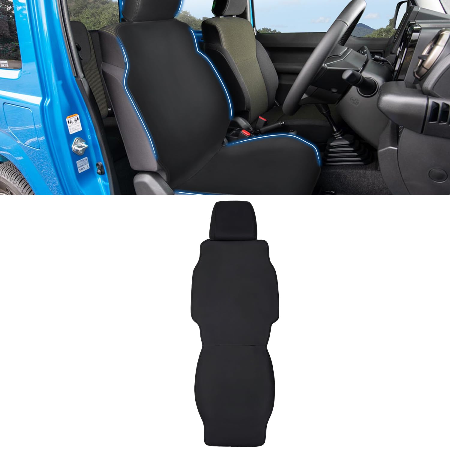 

Virauto Seat Covers for Suzuki Jimny 2018 Front Scratch and Stain Full Surround Interior Easy Universal Integrated PU 1 Piece JB64W/JB74W (July