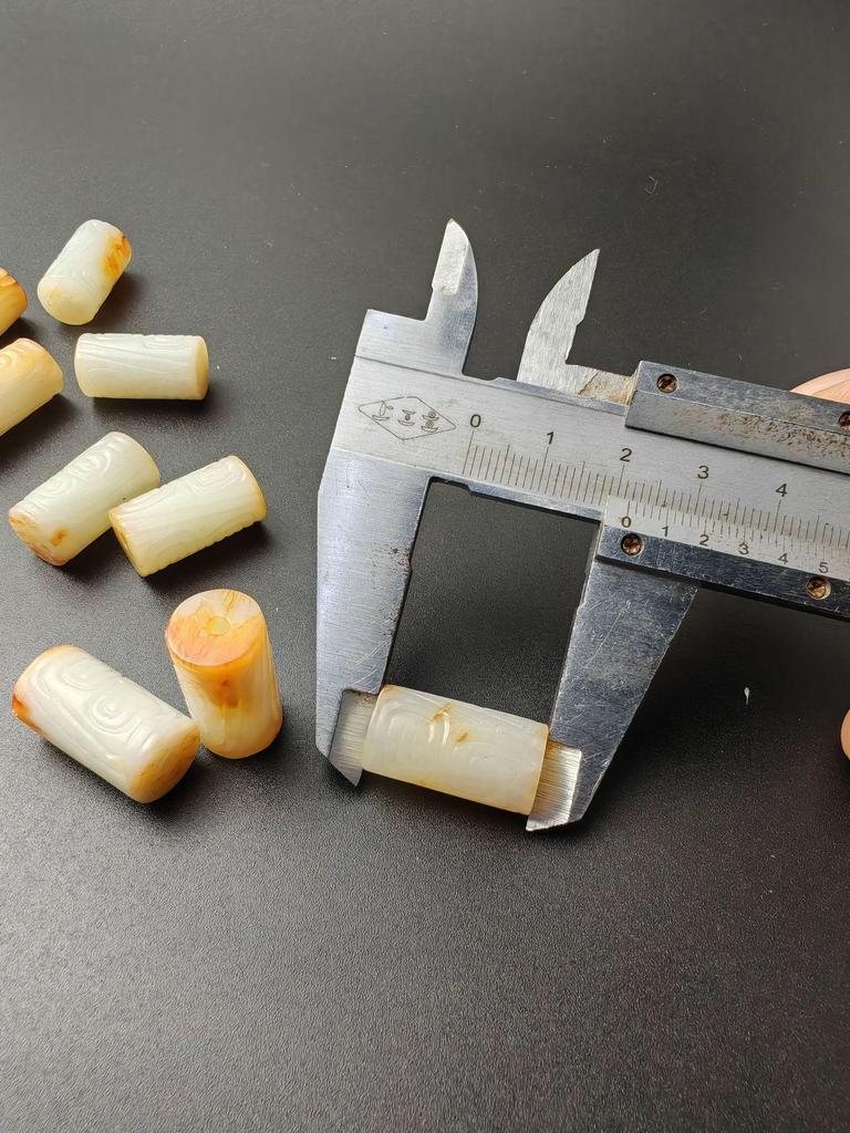 Natural Hetian Jade Square Cylinder Beads, 22mm x 1.1mm, DIY Loose Old-Style Stringing Accessories