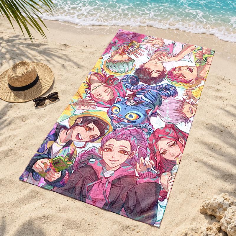 Kpop demon hunters Microfiber Beach Towel Quick Dry Sand Free Lightweight Beach Towels for Travel Swimming Camping