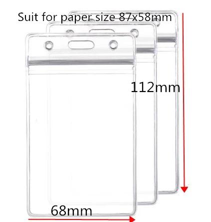 10pcs Transparent Vinyl Plastic ID Card Clear Stand Horizontal Name Tag Waterproof Name Plate Office Supplies