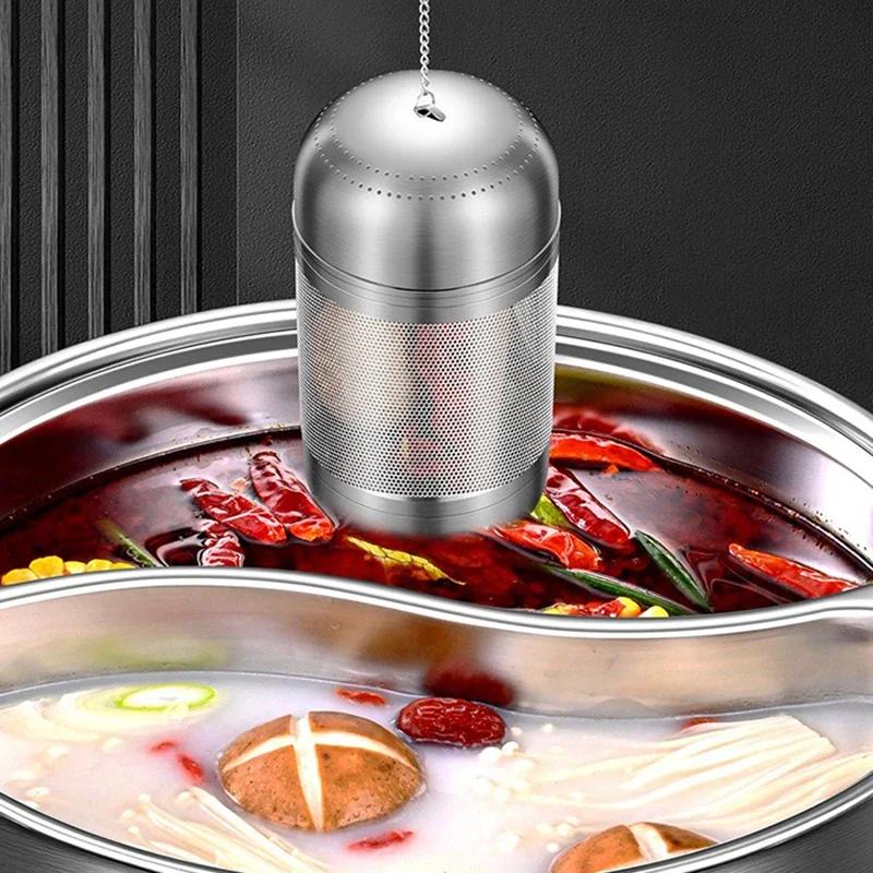 316 Stainless Steel Tea Strainer Spice Seasoning Ball Strainer Teapot Fine Mesh Filter Teahouse Hot Pot Seasoning Accessories
