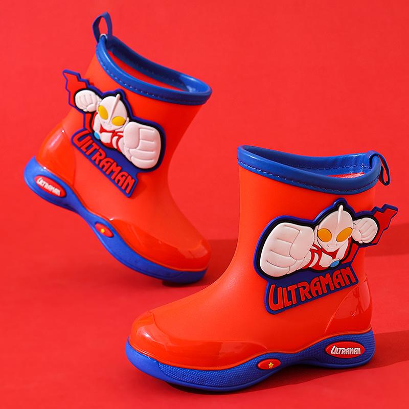

Cartoon Rain Boots for Boys - Durable, Water-resistant and Slip-resistant Waterproof Shoes 26-27 червоний