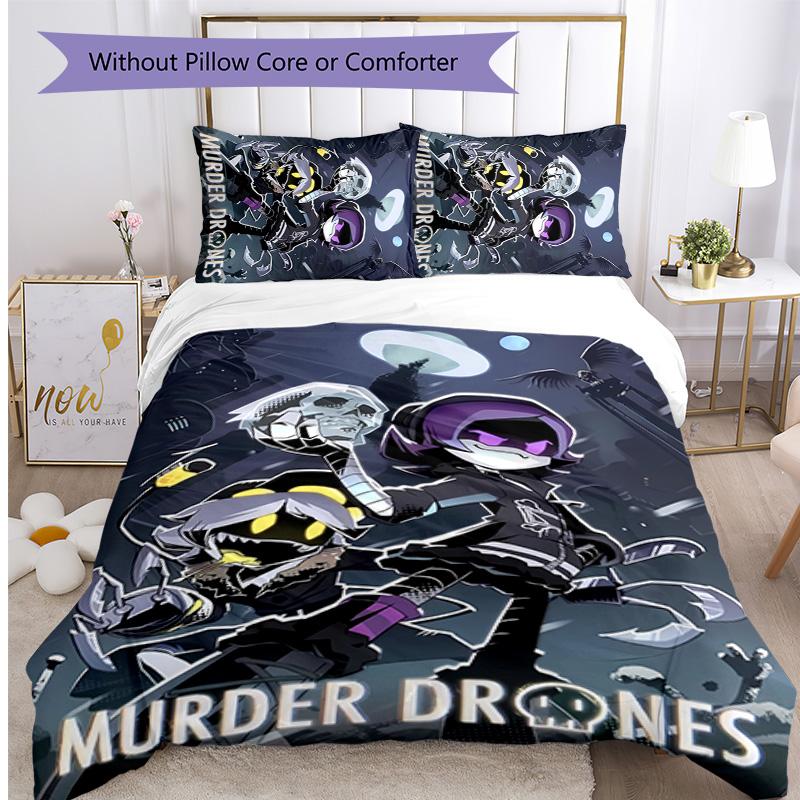 Set Lenzuola con Stampa Droni Assassini 3 Pezzi Copripiumino Traspirante Morbido Federe Set Lavabile Decorazione Camera da Letto Regalo per la Casa