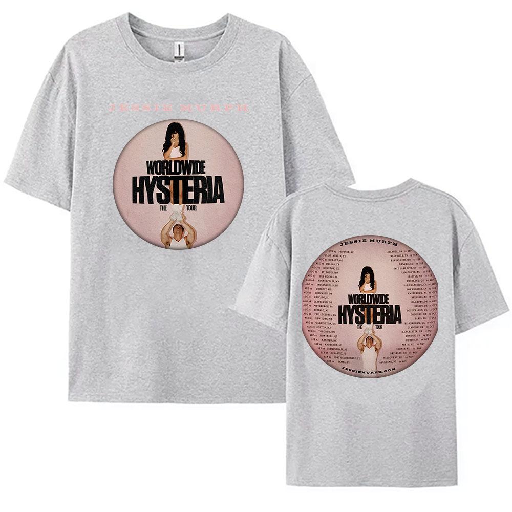 Y2K JESSIE MURPH The Worldwide Hysteria Tour 2025 T-shirt Cotton Summer Unisex Streetwear Hip Hop Casual Female Tshirts Graphic