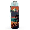 1PC Mountain Biking Cycling Scenery Print 750ml Color Plastic Sports Water Bottle Leakproof Flip Straw Lid Suitable for Sports Office Home Use