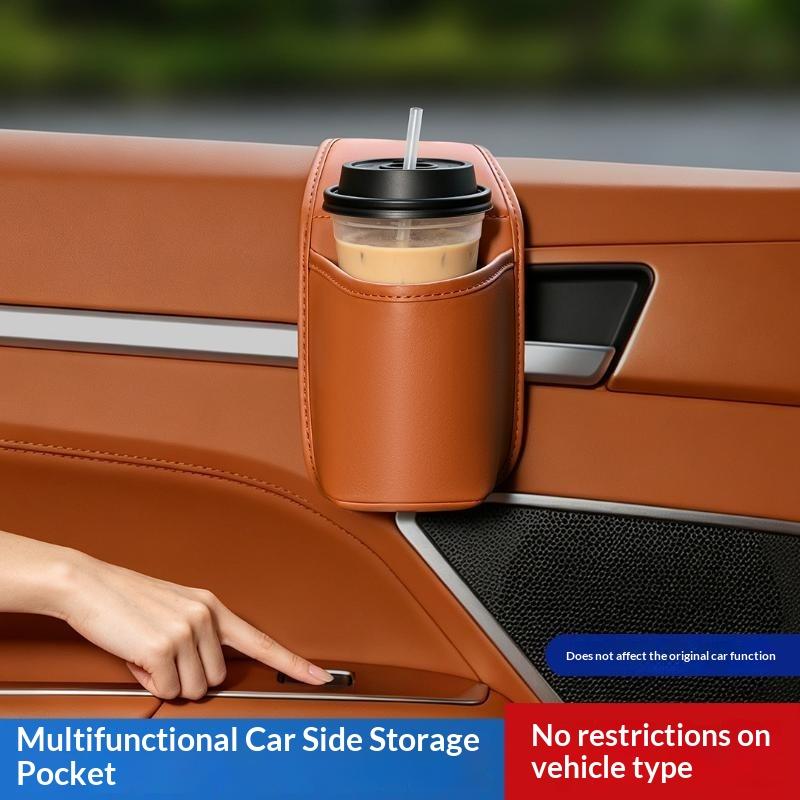 Car Door Cup Holder Storage Bag Universal Back Clip Design Drink Rack Organizer Box Waterproof Seat Back Storage Pocket
