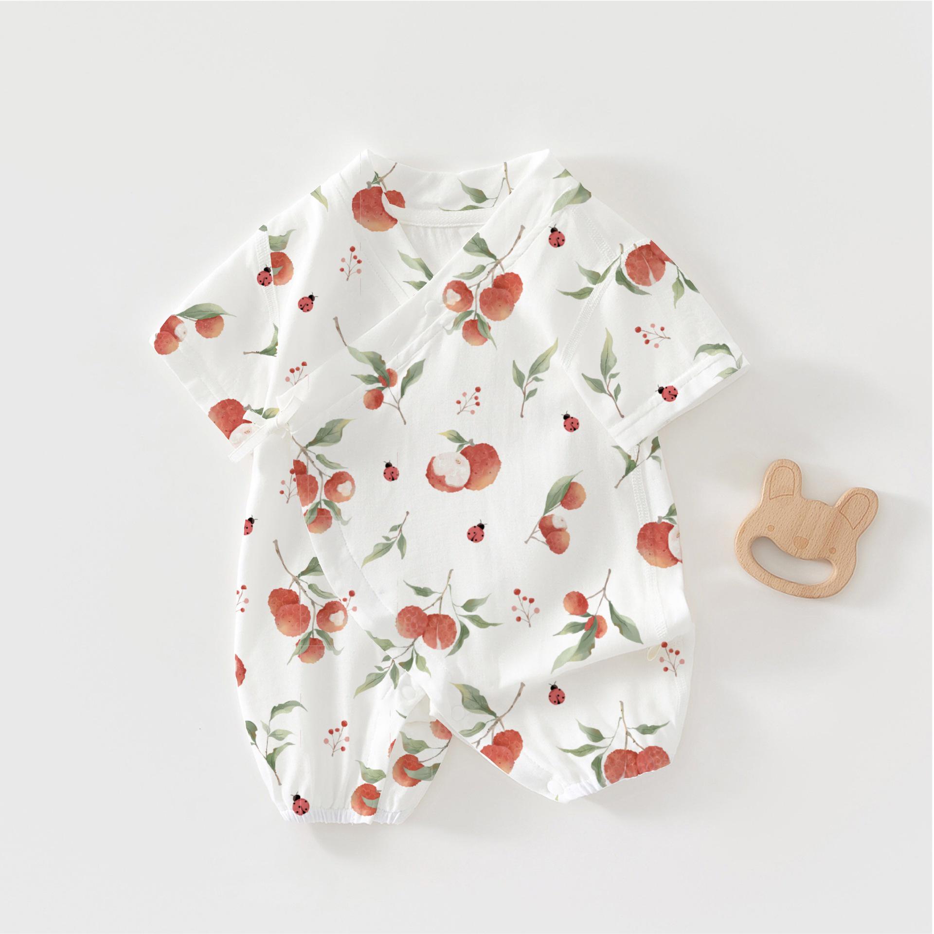 

Летний детский ромпер из бамбуковой марли - Комбинезон-костюм монаха с коротким рукавом