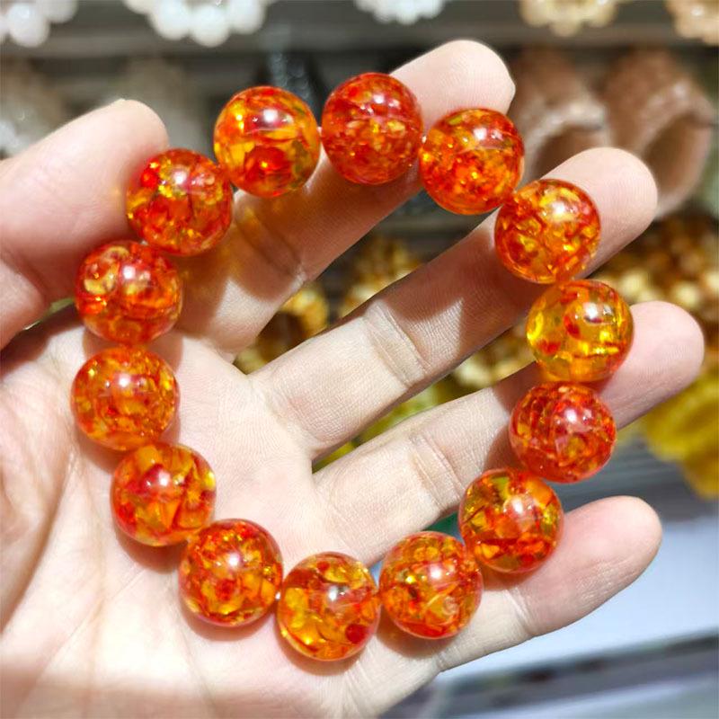Second Generation Honeycomb Amber Flower Bracelet for Men and Women