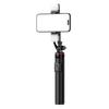Aluminum Alloy Extendable Selfie Stick Tripod 1.3m with Dual Lights & Phone Holder - Black