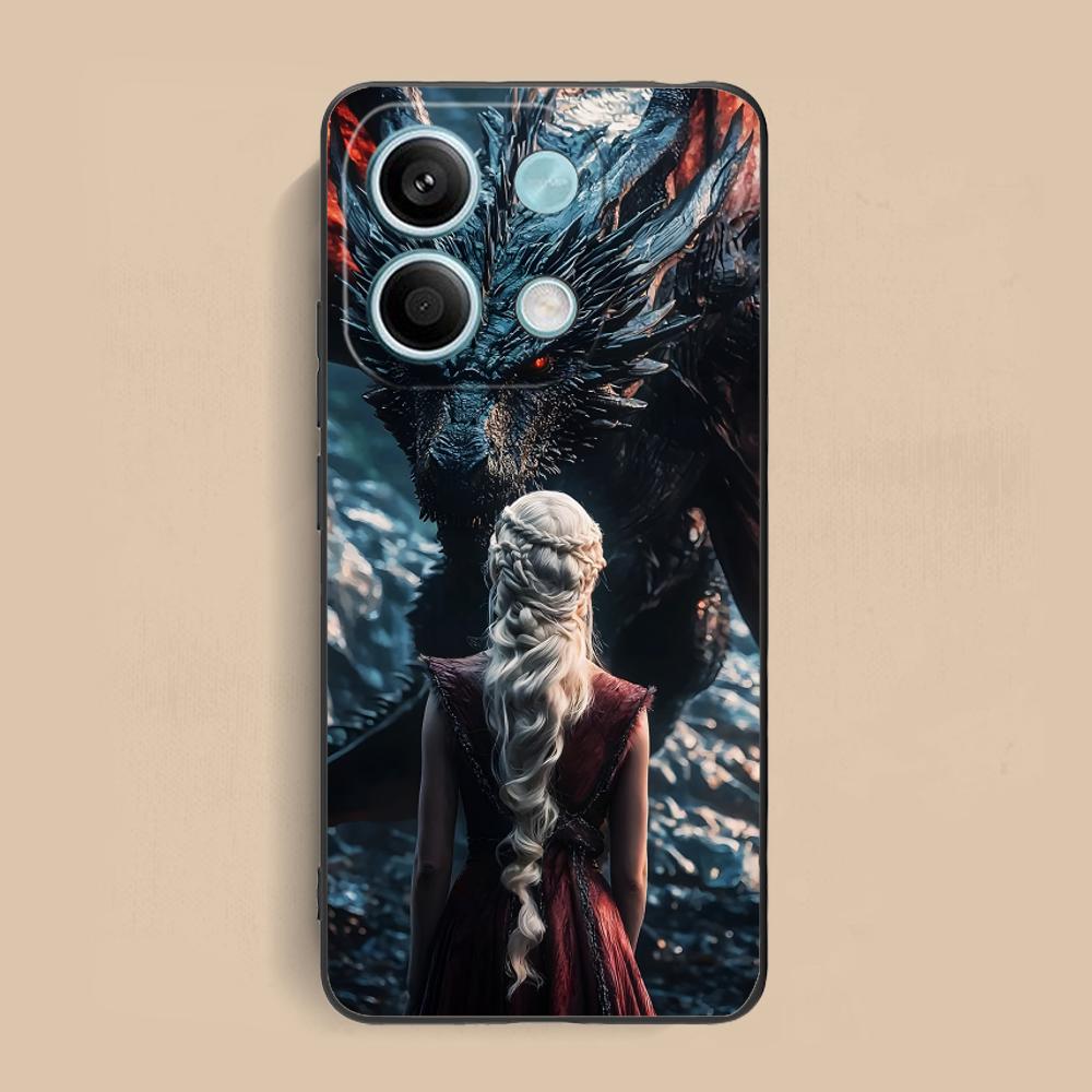 Dragon Queen Matte TPU Mobile Phone Case for Xiaomi Redmi Note 14 13 12 11 S Pro Plus 4G 5G Colorful Printing Cover