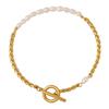 Korean Fashion Freshwater Pearl Bracelet with 18K Gold OT Clasp