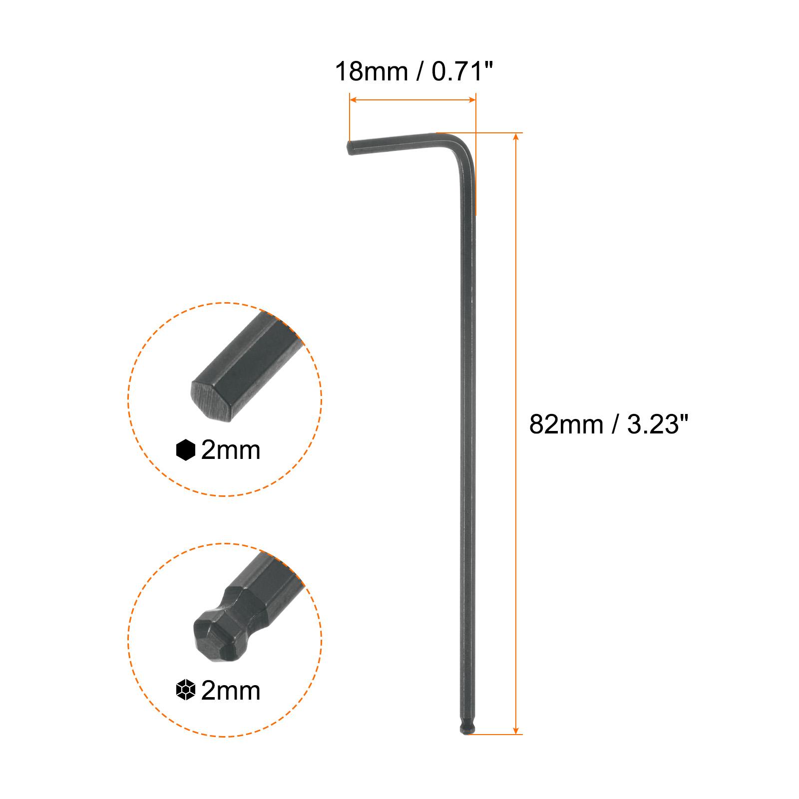 

2/4pcs Ball End Hex Key Wrench 1.5/2/2.5/3/4/5/6/8/10mm L-Shape Long Arm Hexagon Metric Wrenches Repairing Tool for Home Repair 2pcs