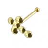 KODY PIERCING Piercing Jewellery 9K Gold Cross Ball End Nose Pin - Quality Piercing