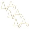 3 Pcs Wire Plate Stand Gold Simple Stylish Geometric Design Rust Resistant Wire Plate Stand Holder Easel Display
