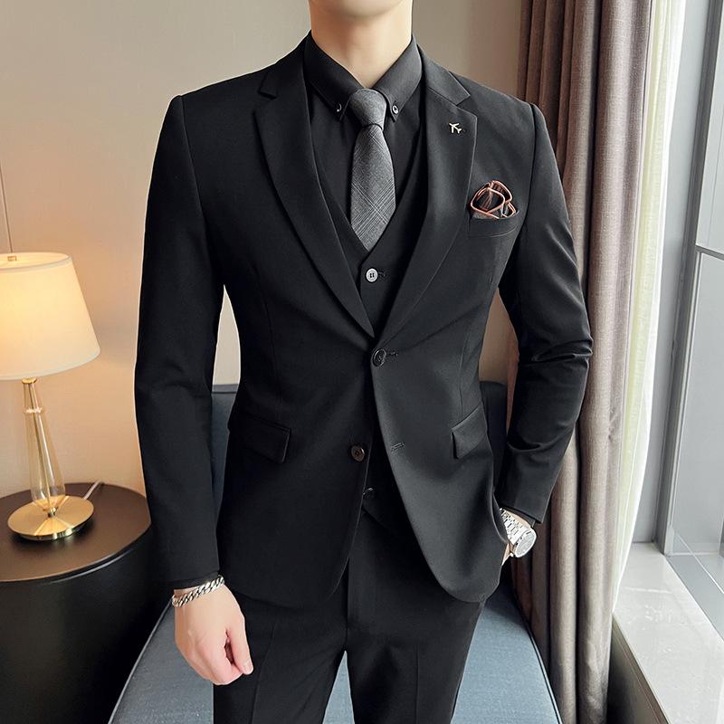 Spring Slim Fit Youth Suit Set - Men's Business Casual Plus Size Tuxedo
