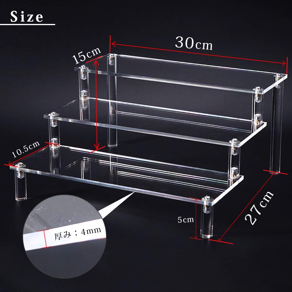 ING STYLE Figuren-Ausstellungsbühne Perfekt zum Ausstellen Große 3-stufig (klar) - Zahlen!