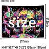 Heopapin Blacklight Skull Art Tapestry UV Reactive Neon Skeleton Butterfly Tapestries Trippy Blacklight Horror Face Tapestry Halloween Aesthetic Wall