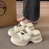 Muffin Thick-bottomed Cool Slippers Women's Summer Wear 2025 New Models with Skirts, Small People, High-end Sense of Fashion, One-word Drag