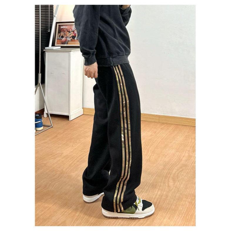 Rette hverdagsbukser kamuflasje stripete bukser amerikanske herre- og dame høst- og vinterbukser