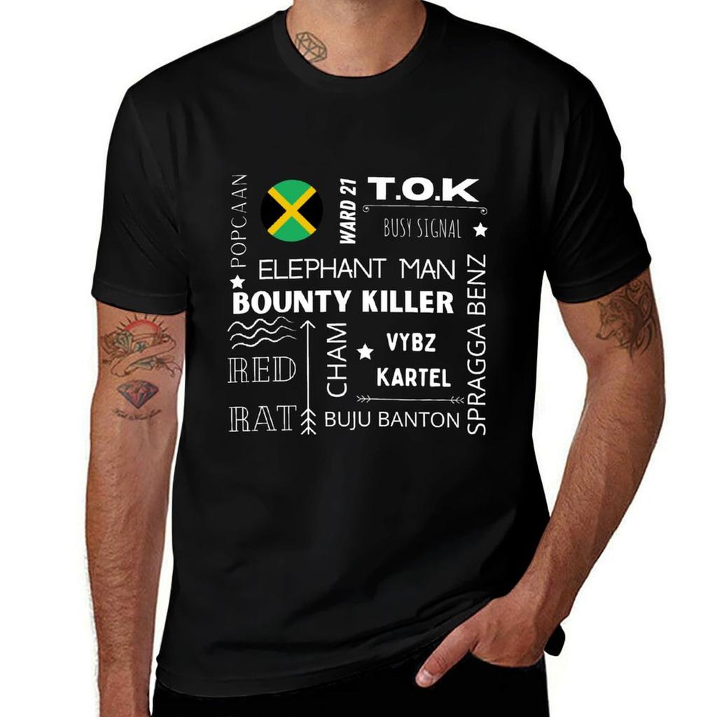 Dancehall Reggae Artist White Text Design Tshirt Plus Size Gym Sports Tshirt