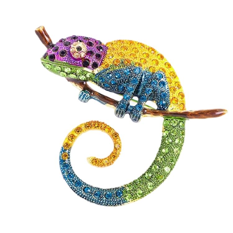 Vibrant Lizard Brooch 4 Color Optional Alloy Accessory Versatile Outfit Accent Badge Pin For Casual or Formal