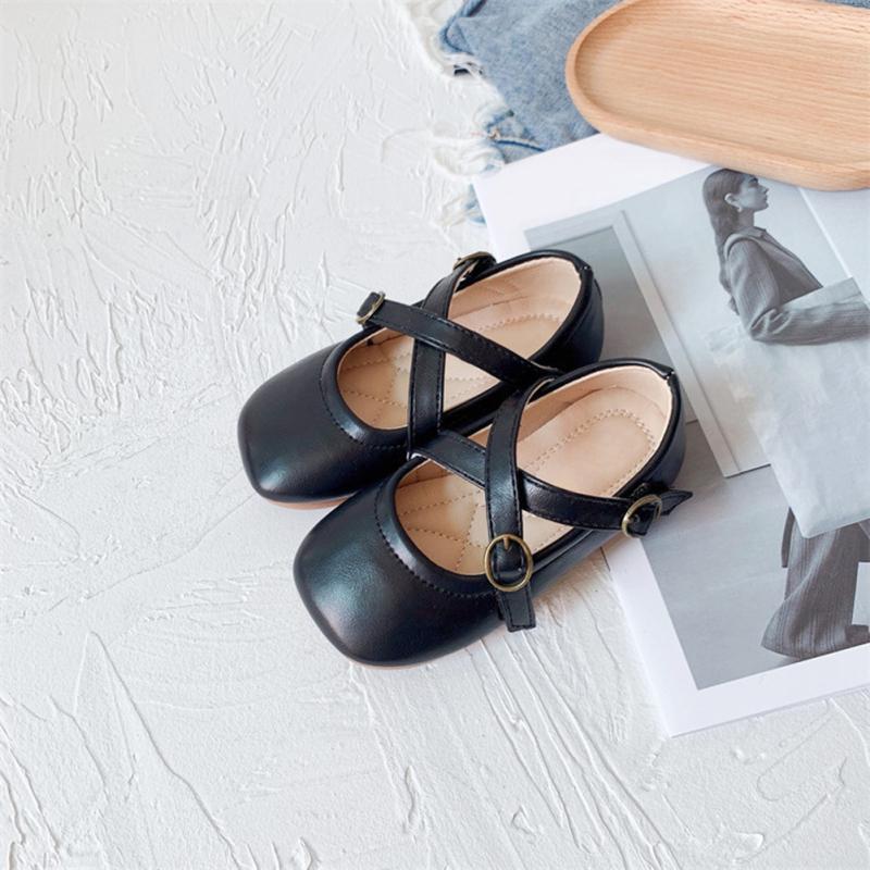 Kids Flat Shoes Vintage Square Toe Soft Sole Shoes