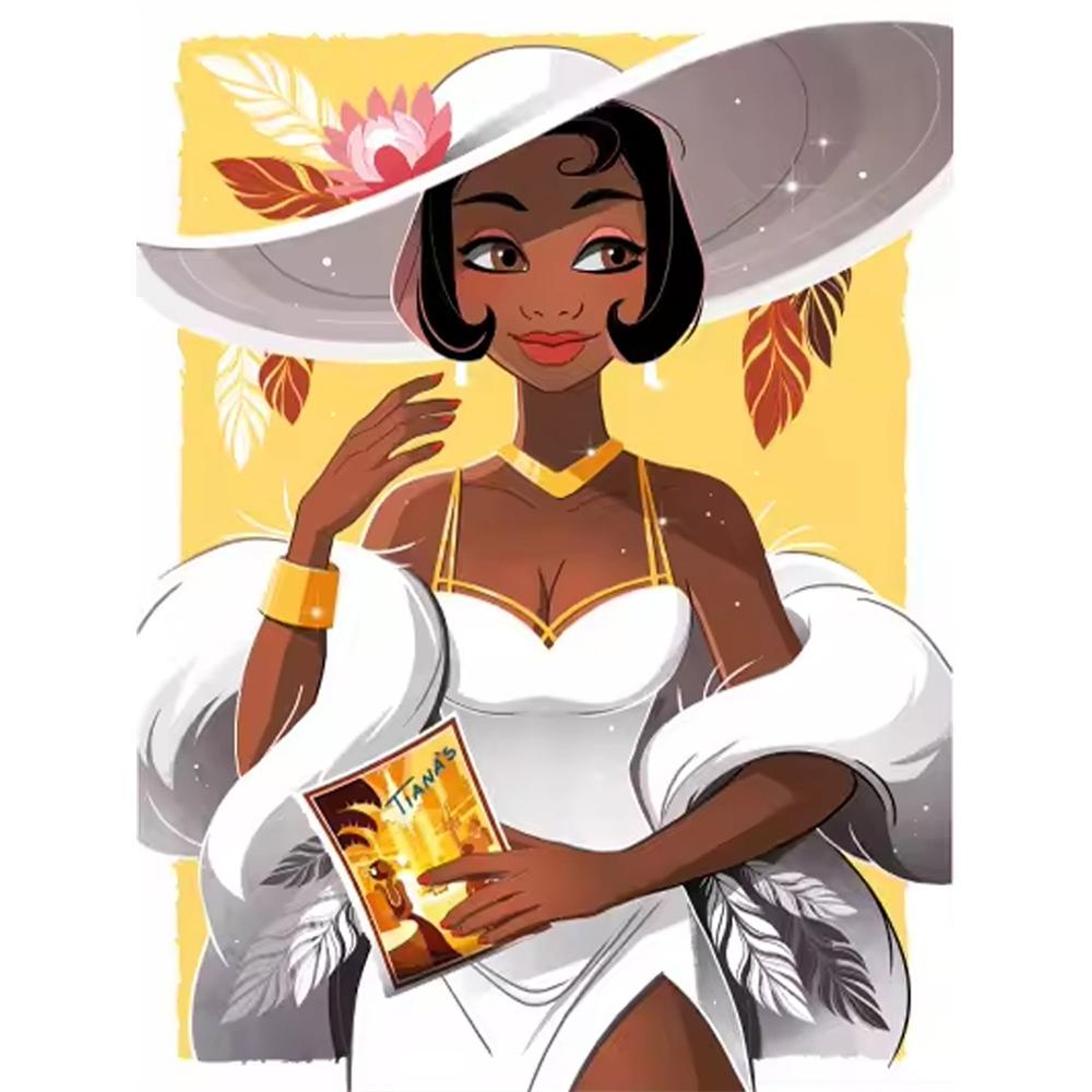 

Disney Diamond Painting Princess Tiana Retro Elegant Illustration Mosaic Art DIY Cross Stitch Embroidery Set Full Diamond Home Decor Gift Round 20x30cm
