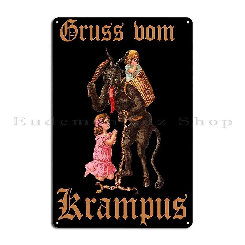 The Krampus Beware The Ill Behaved Print Krampus Greetings Metal Plaque Printing Decoration Garage Wall Mural Tin Sign Poster