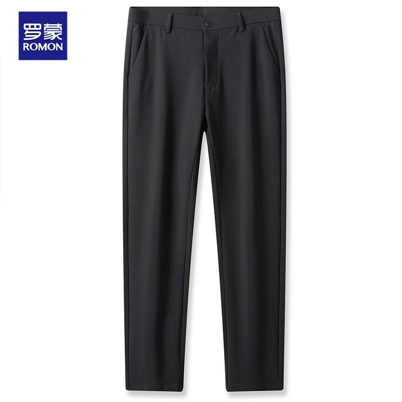 Luomeng Men's High-Stretch Wrinkle-Resistant Straight-Leg Casual Trousers