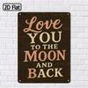 Tin Sign Love You To The Moon Metal Wall Art 8x12 Inches Vintage Romantic Decor Plaque
