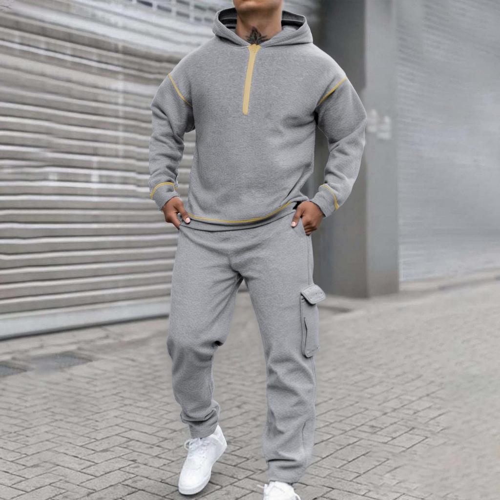 Sweatshirt Suit For Men Oversized Casual Loose Pullover Top+Pants