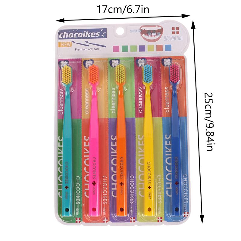 

5 pcs Ultra Soft Toothbrush Colored Men Women Adult Household Toothbrush Orthodontic Toothbrush Oral Hygiene For Sensitive Gum