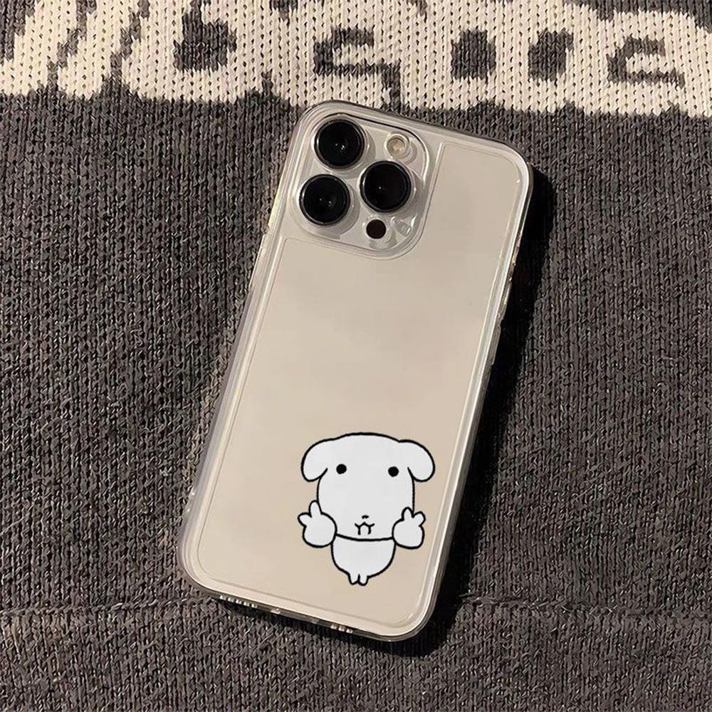 Korean Ins Cute Puppy Cat Transparent Phone Case For IPhone 17 17E 16E 15 Pro Max 12 14 11 16 13 Protective Shell Coque Cover