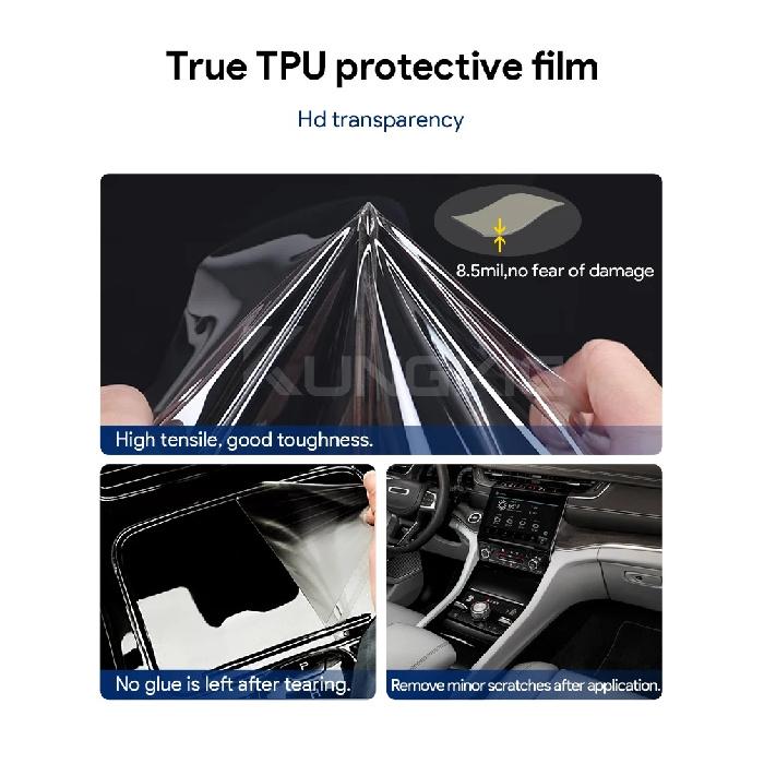 for Jeep Grand Cherokee 2021 2022 2023 2024 Interior TPU Anti-scratch Film Center Console Navigation Panel Protection Sticker