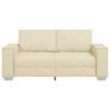 2 Seater Cream Sofa 180 Cm Faux Leather