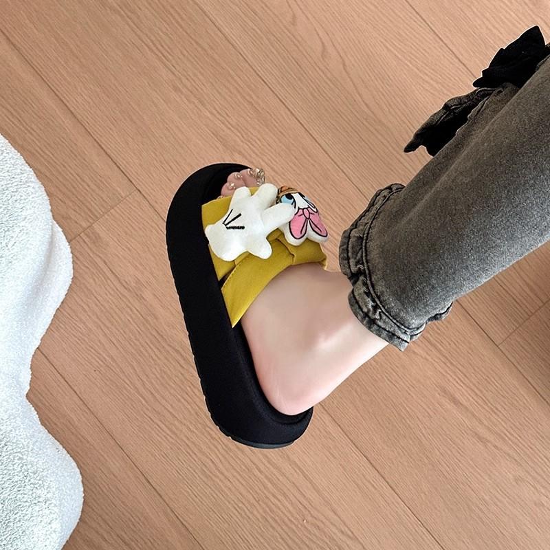 Cartoon Mädchen Shirley Rose Hausschuhe Damen vielseitig lässig Sommer Mode Wort niedlich Oberbekleidung Zuhause runder Kopf Sandalen