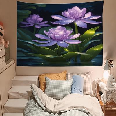 Serene Lotus Nature Art Tapestry Perfect for Cozy Unique Calming Inspiring Home Decor with Natural Charm