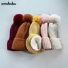 Winter plush wool hat women's tide versatile warm hairball knitted hat children's ear protection cold cover cold hat