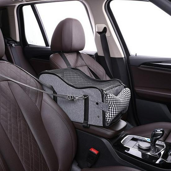 Car Dog Seat for Small Puppies - In-Car Center Console Pet Seat