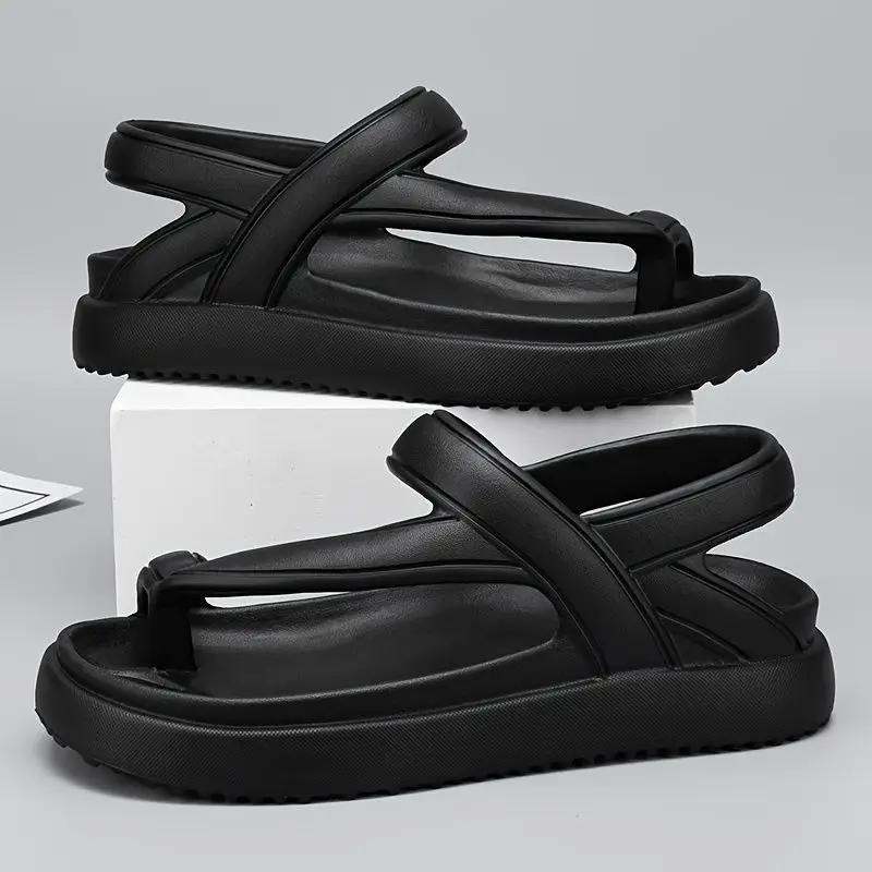 

Модные мягкие мужские сандалии, парные шлепанцы, купить большой размер, распродажа, скидка, тренд 2025, с открытым носком, новая летняя обувь по низкой цене для мужчин 44-45