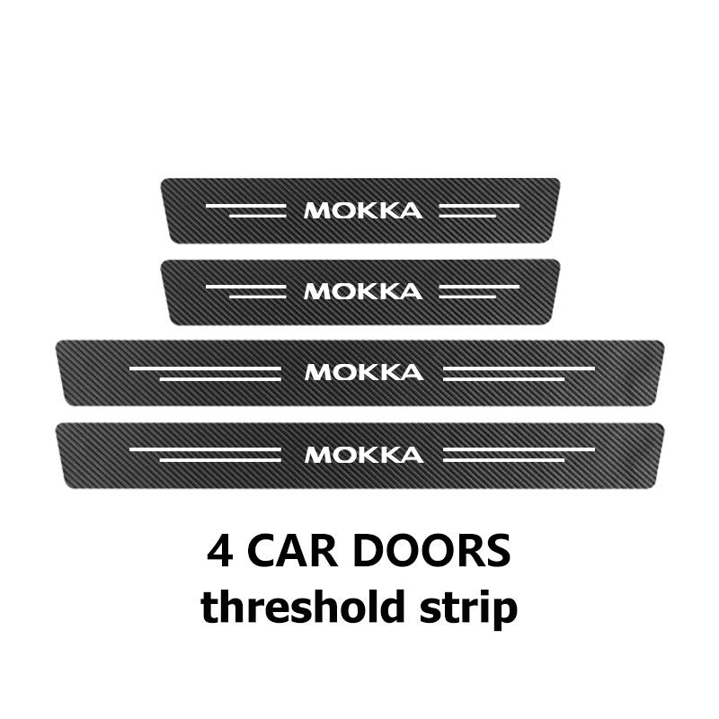 For Opel Car Door Sill Scuff Plate Decor Carbon Fiber Stickers Accessories OPC Astra J H G K Insignia Corsa D B E Mokka Meriva