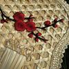 Handmade Chinese Wheat Straw Fan - Heart-Shaped, Plum Blossom Design, Traditional Art, Ideal for Dance