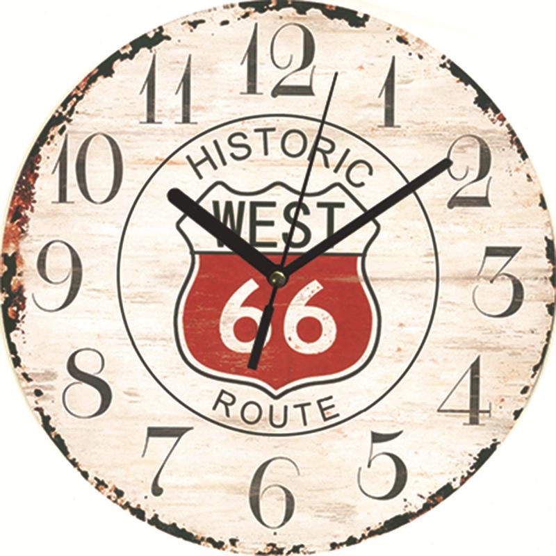 9inch Nordic Vintage Wooden Clock Mute Does Not Tick for Study Bedroom Creative Decorative Clock Kitchen Cafe Courtyard