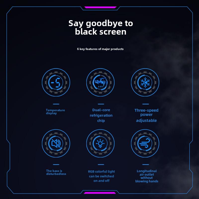 2024 Dual-Core Mobile Cooler: Digital Temp Display & Semiconductor Radiator Clip