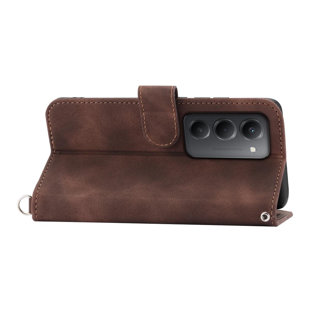 Pro Xiaomi Redmi 15 4G (EU) (171 mm) Pouzdro Vzor Květin PU Kůže Peněženka Kryt na Telefon s Poutkem